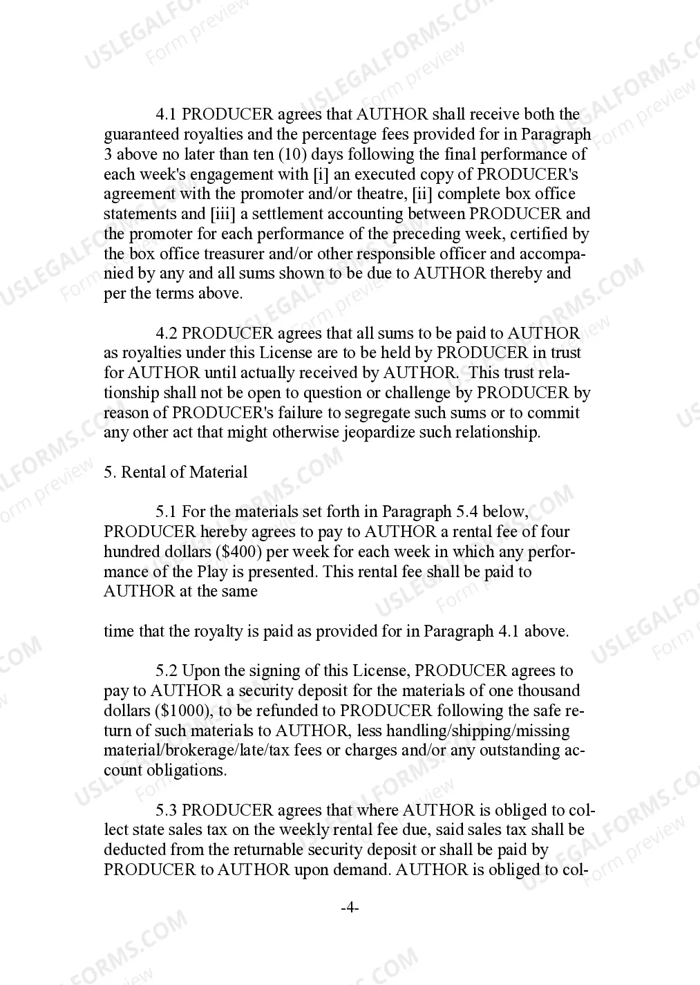 Preview Dramatic or Musical Work or Play Tour License