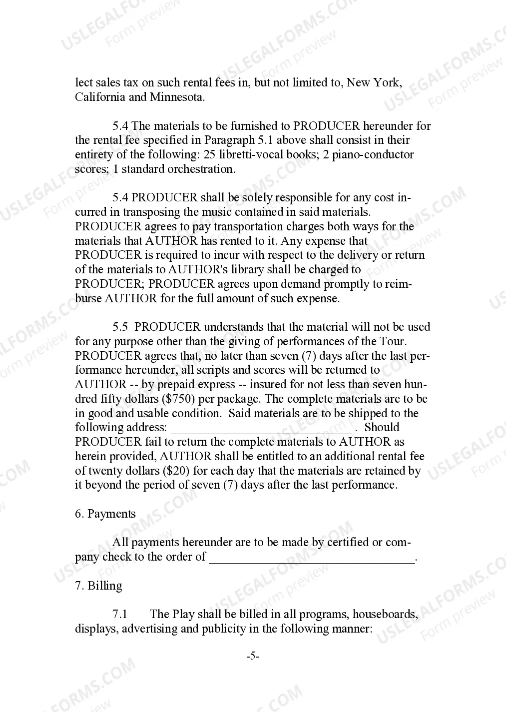 Preview Dramatic or Musical Work or Play Tour License