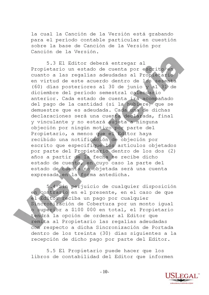 Preview Contrato de Administración de Composiciones Musicales