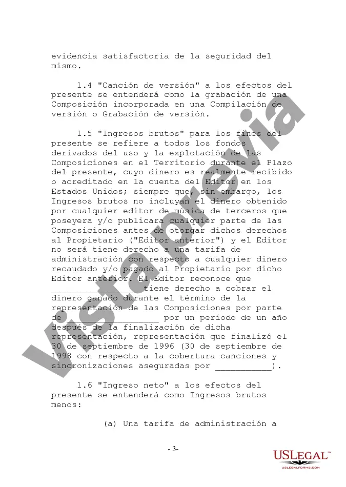 Preview Contrato de Administración de Composiciones Musicales