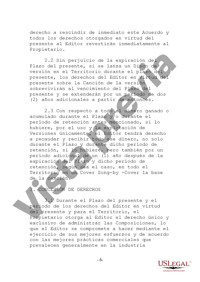 Preview Contrato de Administración de Composiciones Musicales