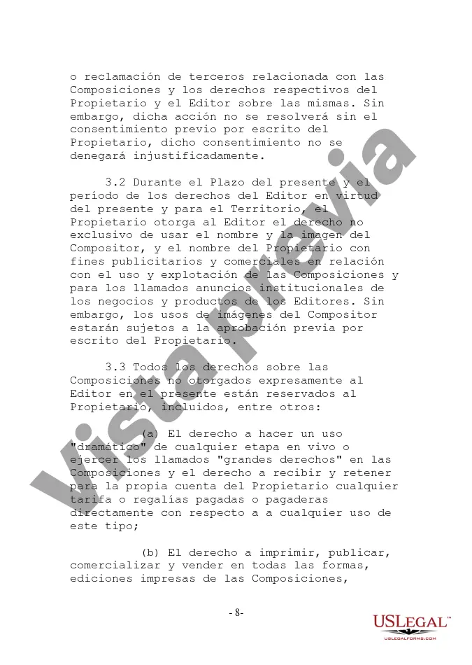 Preview Contrato de Administración de Composiciones Musicales