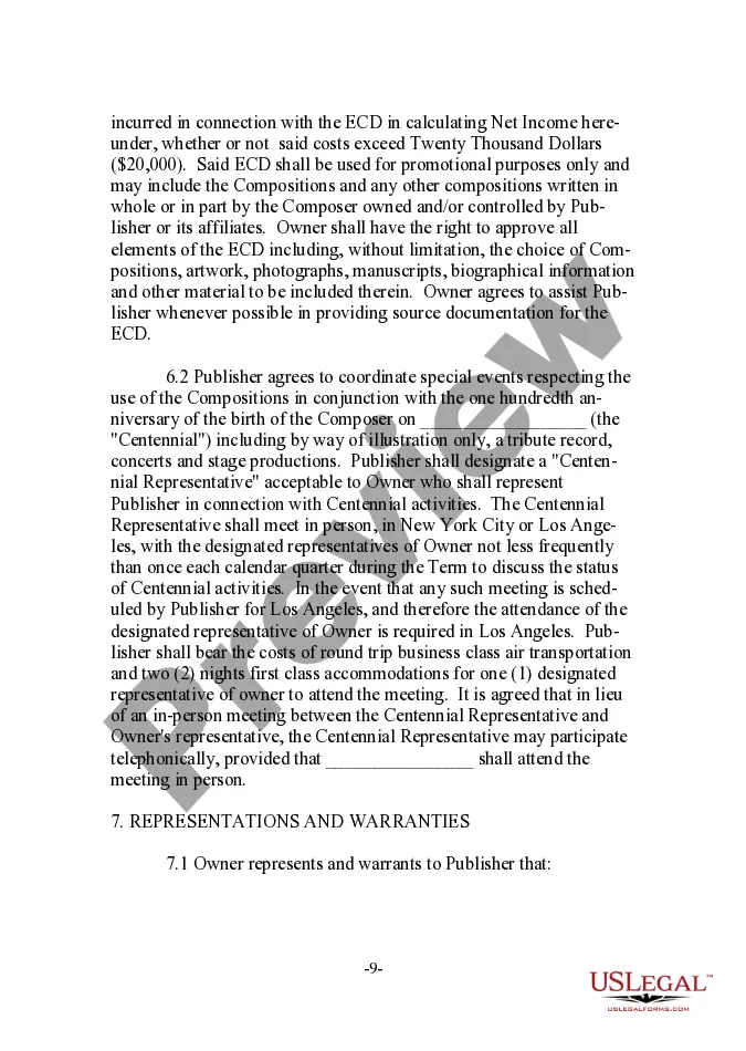 Get Musical Compositions Administration Agreement Preview Musical Compositions Administration Agreement