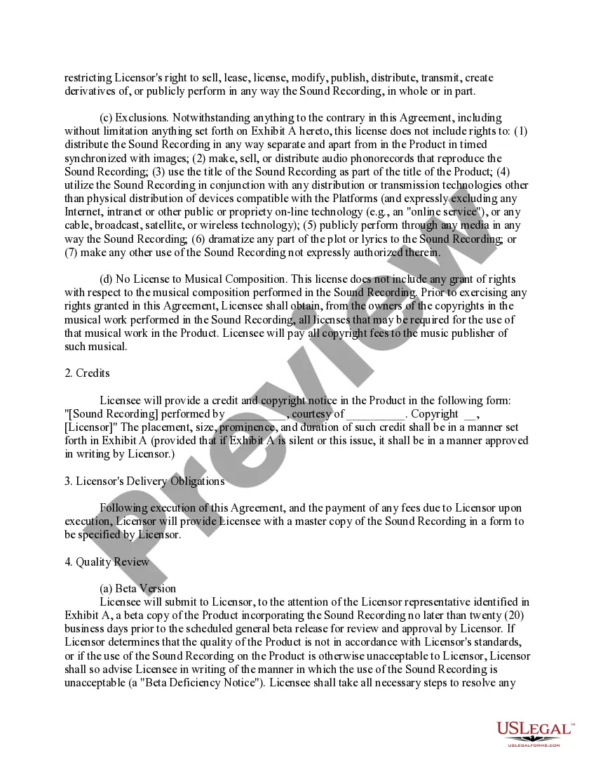 Preview Single Track Music License