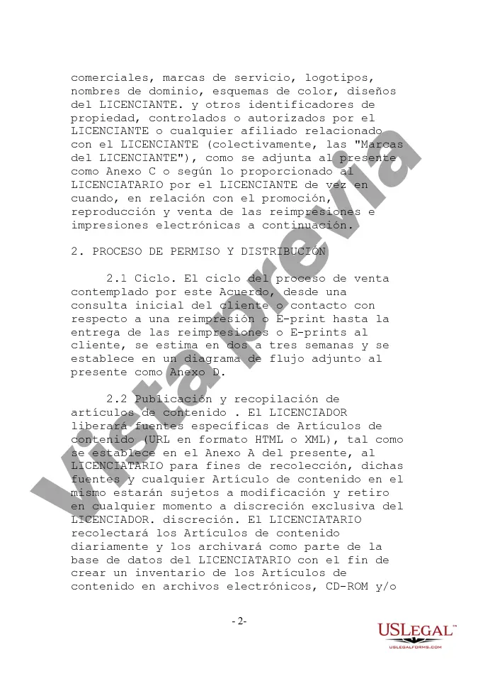 Preview Acuerdo de licencia de ventas de reimpresión