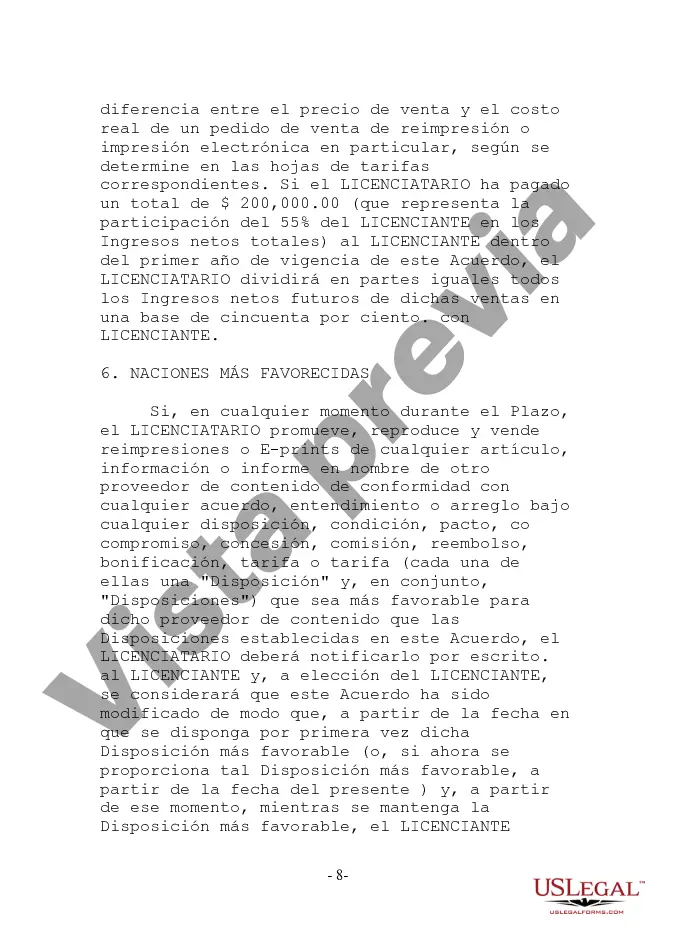 Preview Acuerdo de licencia de ventas de reimpresión