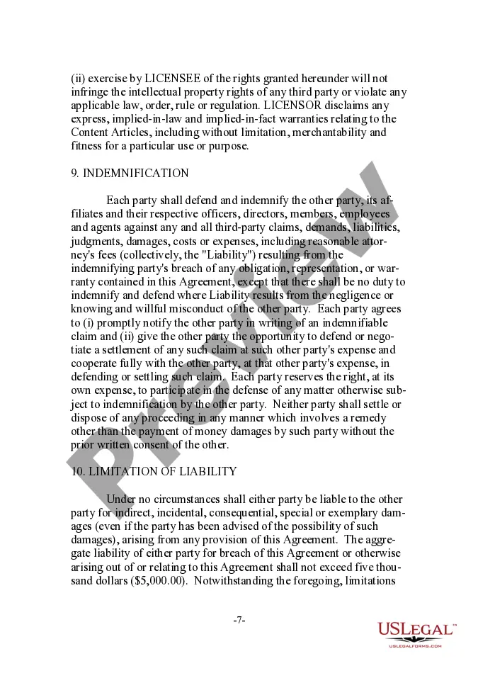 Preview Reprint Sales License Agreement