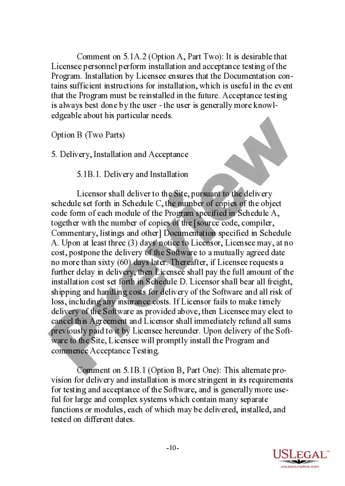 Preview Annotated User-Oriented Software License Agreement with Software Maintenance Agreement