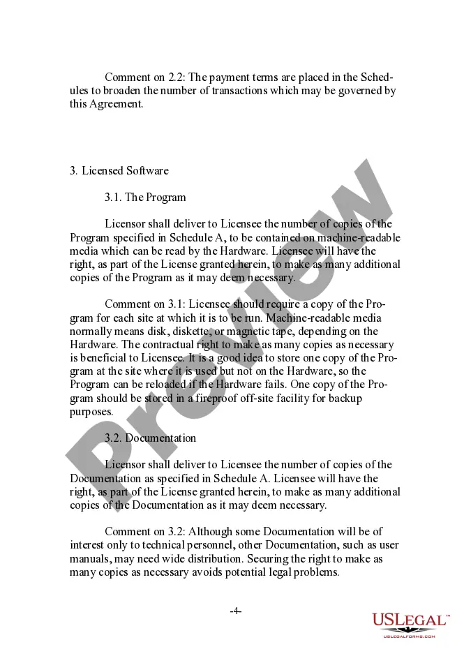 Preview Annotated User-Oriented Software License Agreement with Software Maintenance Agreement