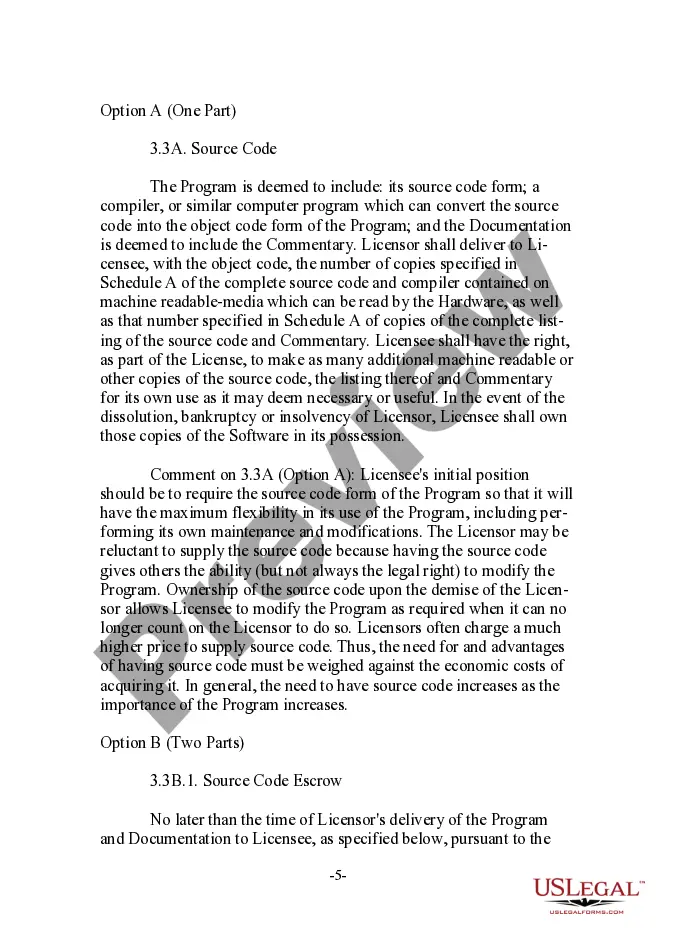 Preview Annotated User-Oriented Software License Agreement with Software Maintenance Agreement