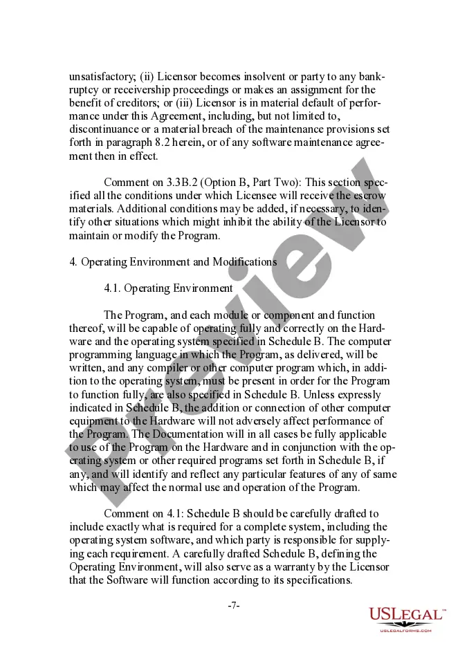 Preview Annotated User-Oriented Software License Agreement with Software Maintenance Agreement