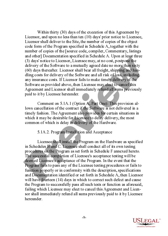 Preview Annotated User-Oriented Software License Agreement with Software Maintenance Agreement