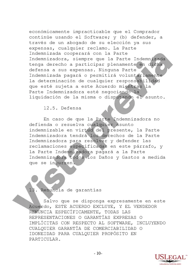 Preview Venta y licencia de software - Acuerdo anterior