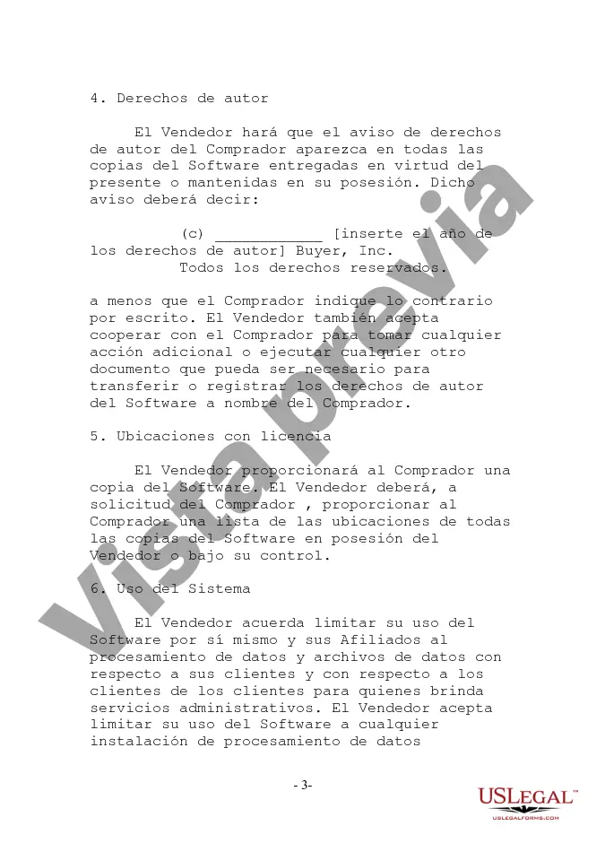 Preview Venta y licencia de software - Acuerdo anterior