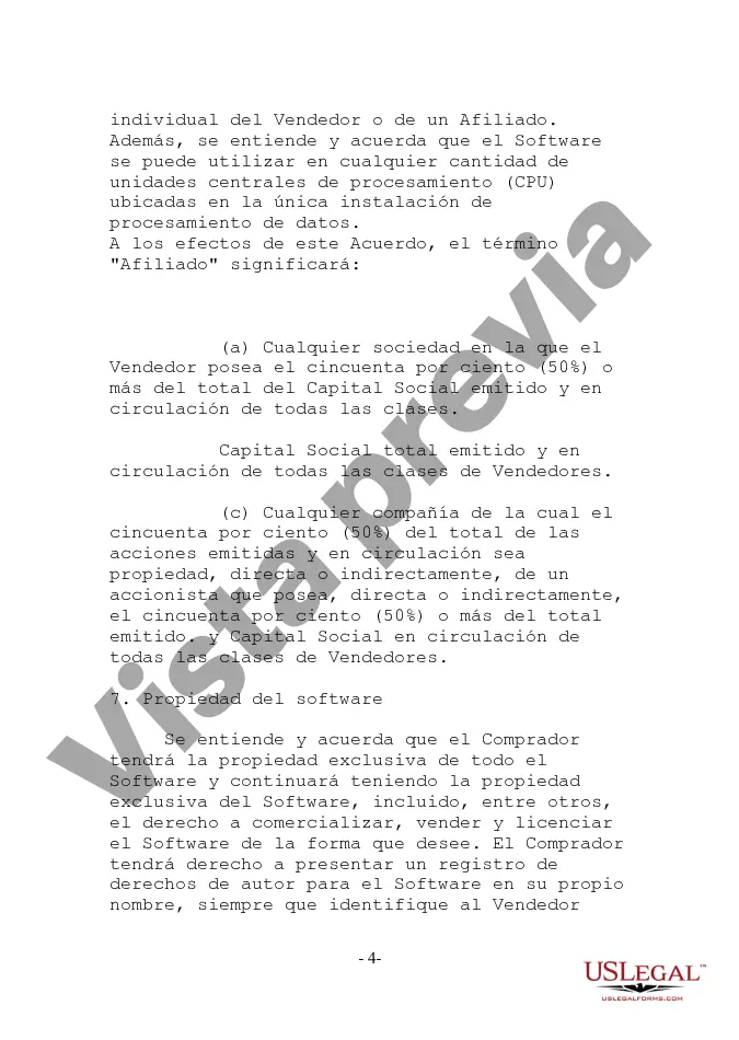 Preview Venta y licencia de software - Acuerdo anterior