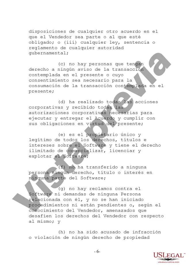 Preview Venta y licencia de software - Acuerdo anterior