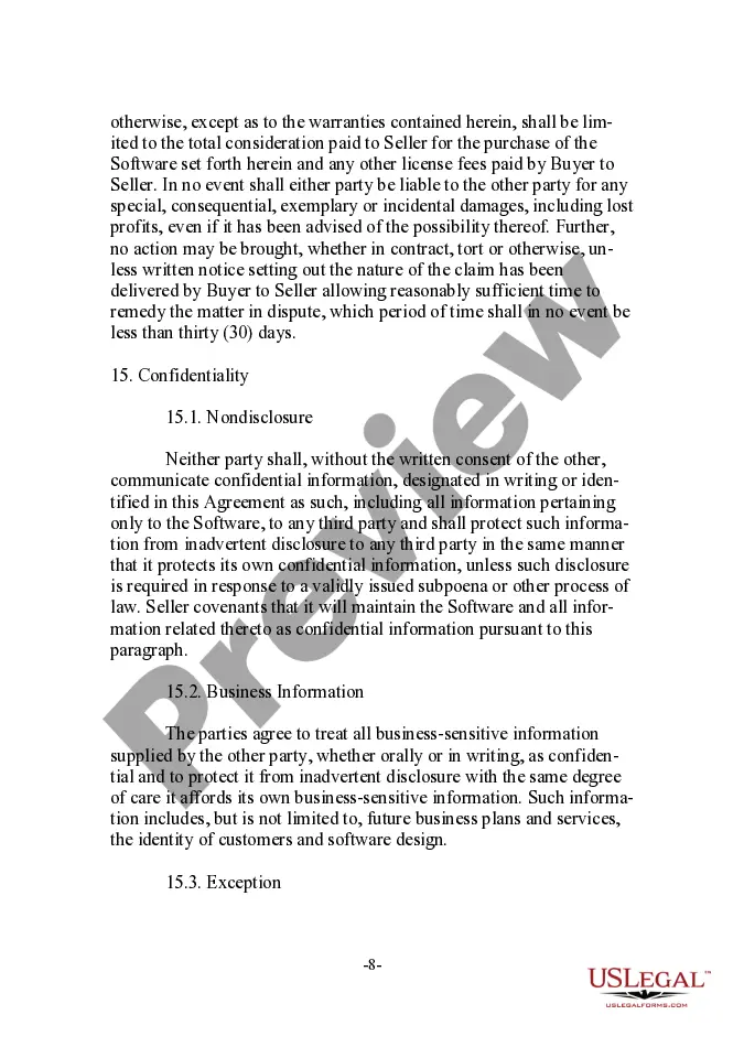 Get Software Sales and License - Back Agreement Preview Software Sales and License - Back Agreement