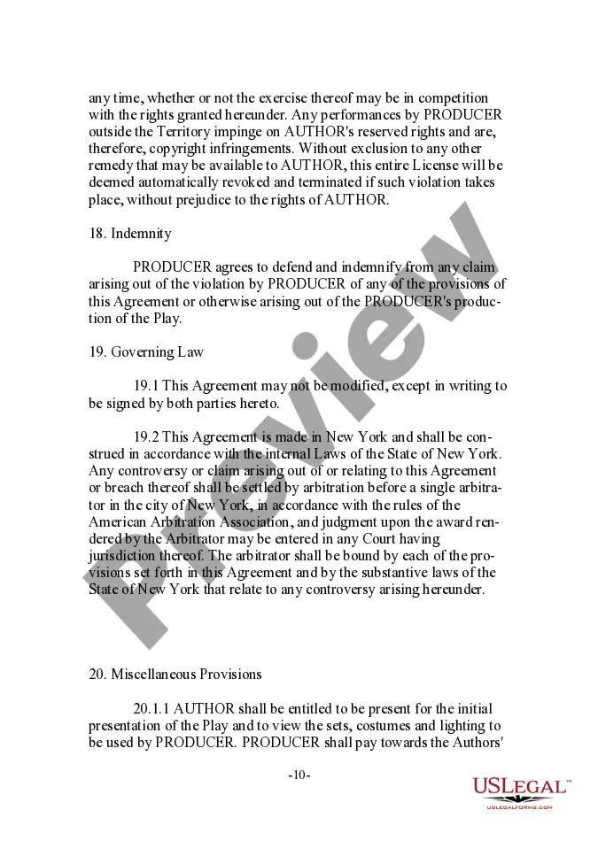 Preview Grand Rights Tour License - Live Stage Performance of Dramatic - Musical Work