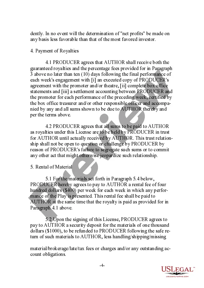 Preview Grand Rights Tour License - Live Stage Performance of Dramatic - Musical Work