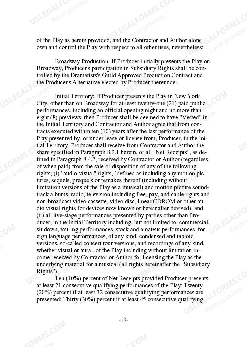 Preview Play Production Agreement