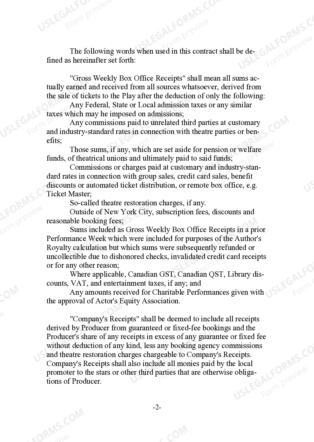 Preview Play Production Agreement