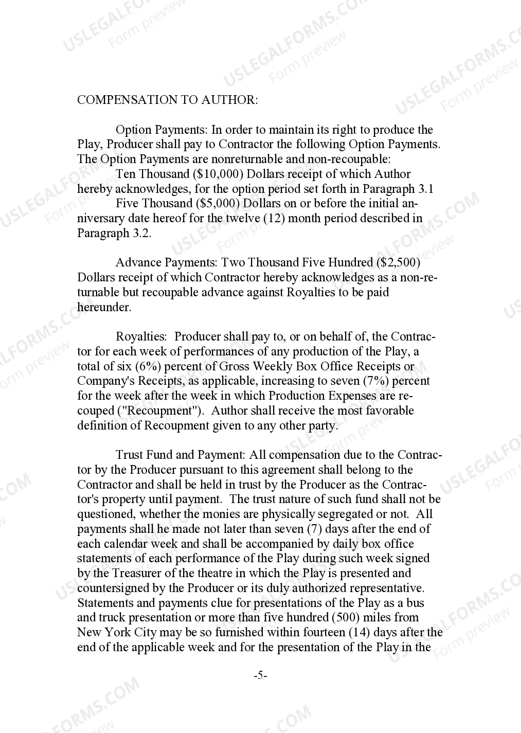 Preview Play Production Agreement