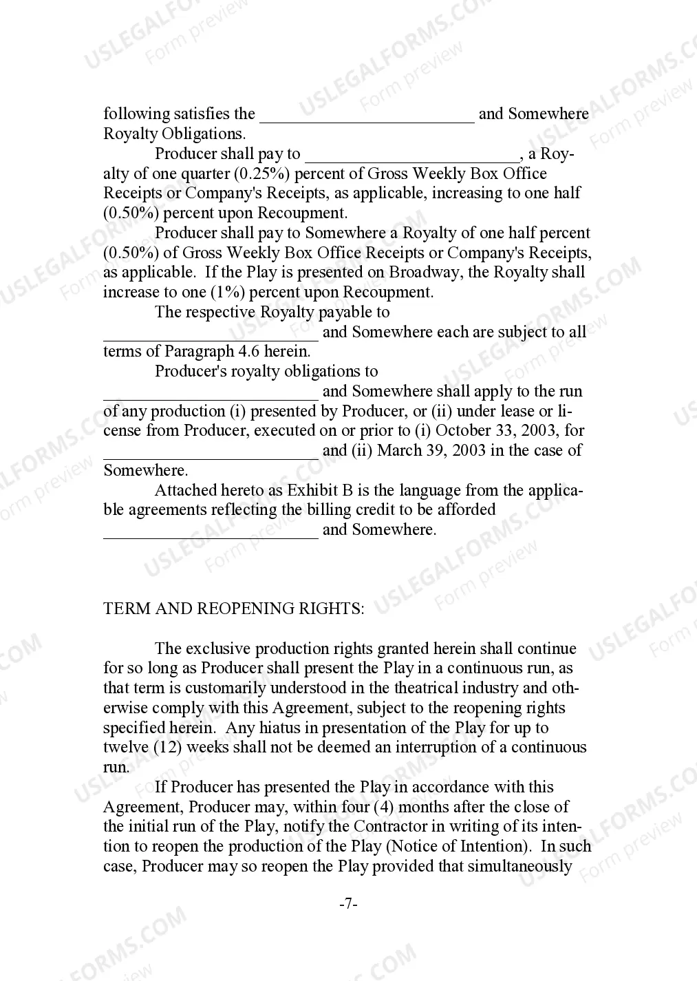Preview Play Production Agreement