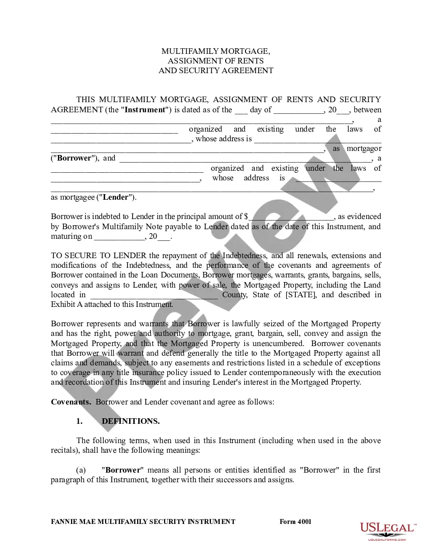 Get Multifamily Mortgage, Assignment of Rents and Security Agreement Preview Multifamily Mortgage, Assignment of Rents and Security Agreement