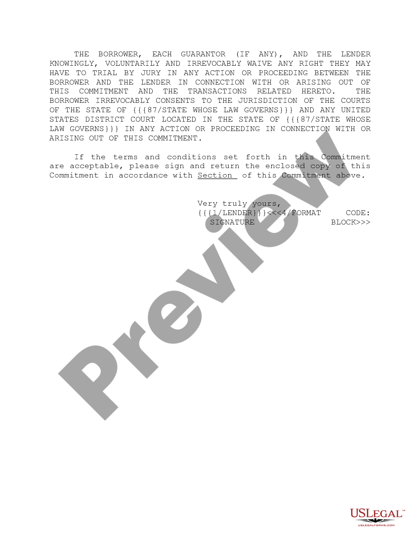 Loan commitment form and variations loan commitment is a legal