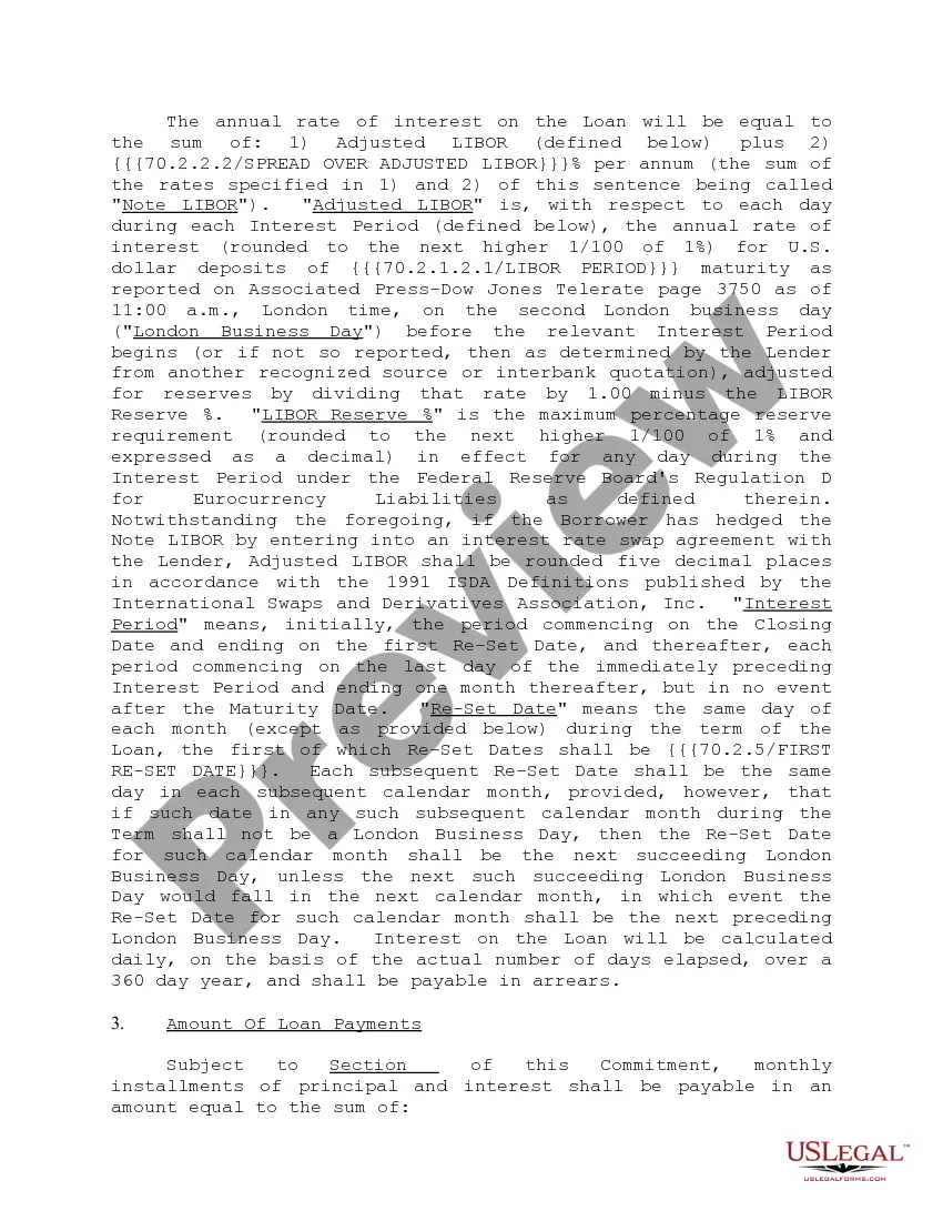 Preview Loan Commitment Form and Variations