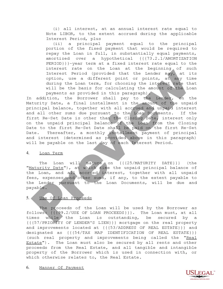 Preview Loan Commitment Form and Variations
