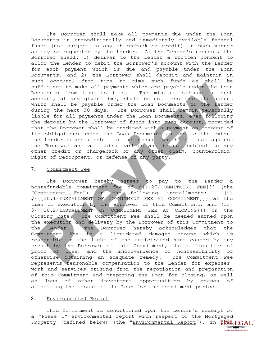 Preview Loan Commitment Form and Variations