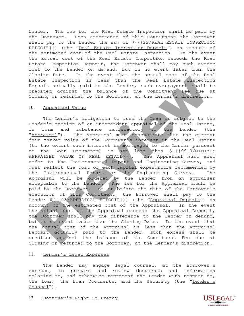 Preview Loan Commitment Form and Variations
