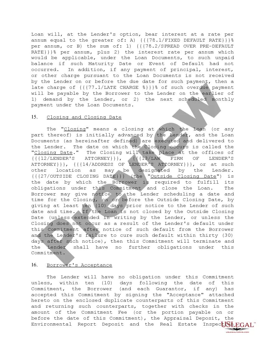 Preview Loan Commitment Form and Variations