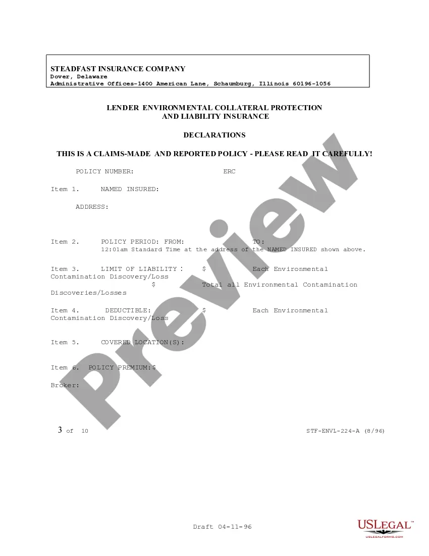 Preview Lender Environmental Insurance