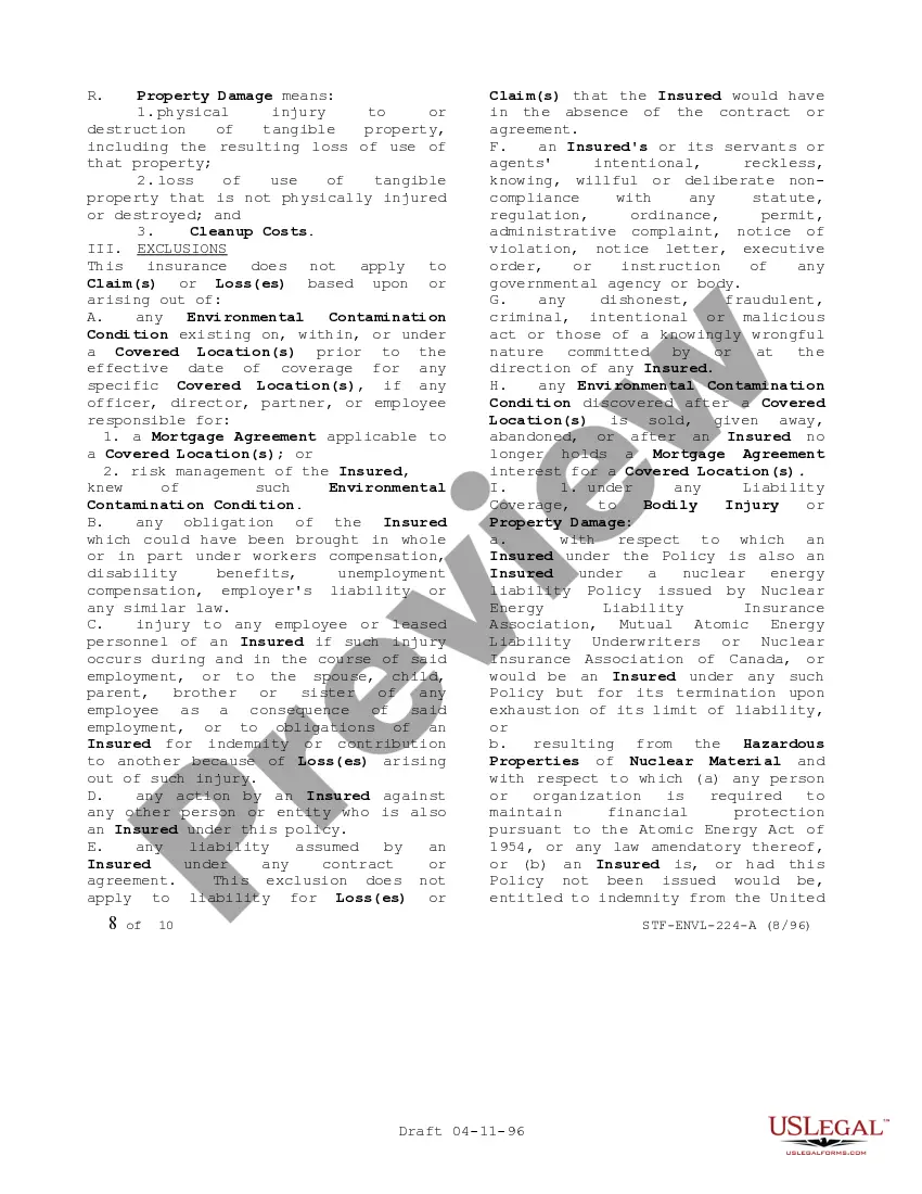 Preview Lender Environmental Insurance