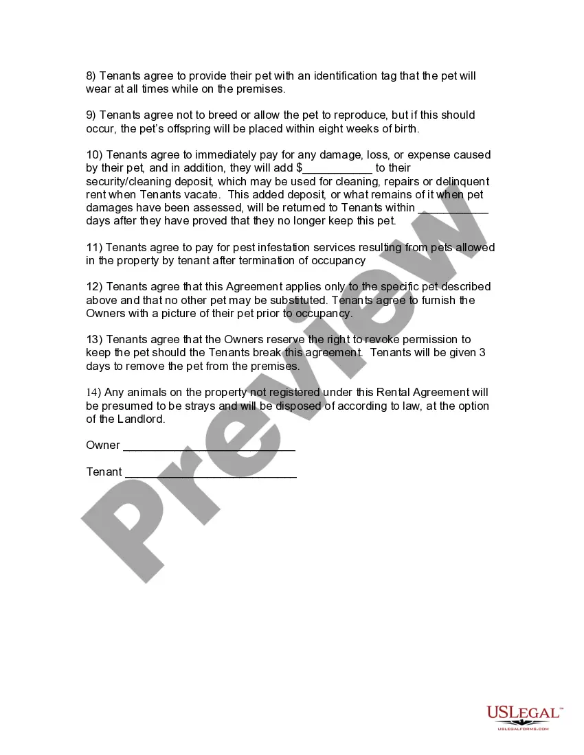 Get Pet Agreement Preview Pet Agreement