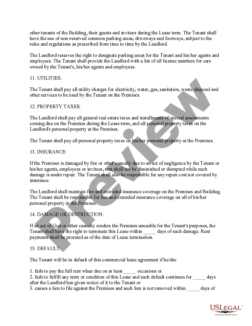 Preview Basic Commercial Lease Agreement