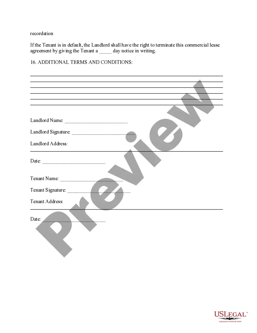 Preview Basic Commercial Lease Agreement