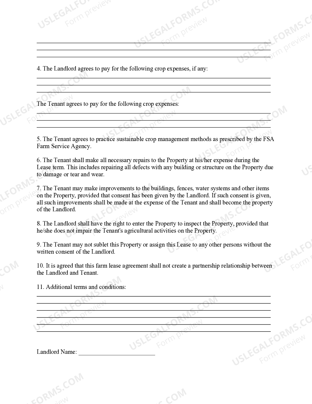 Basic Farm Lease Agreement US Legal Forms