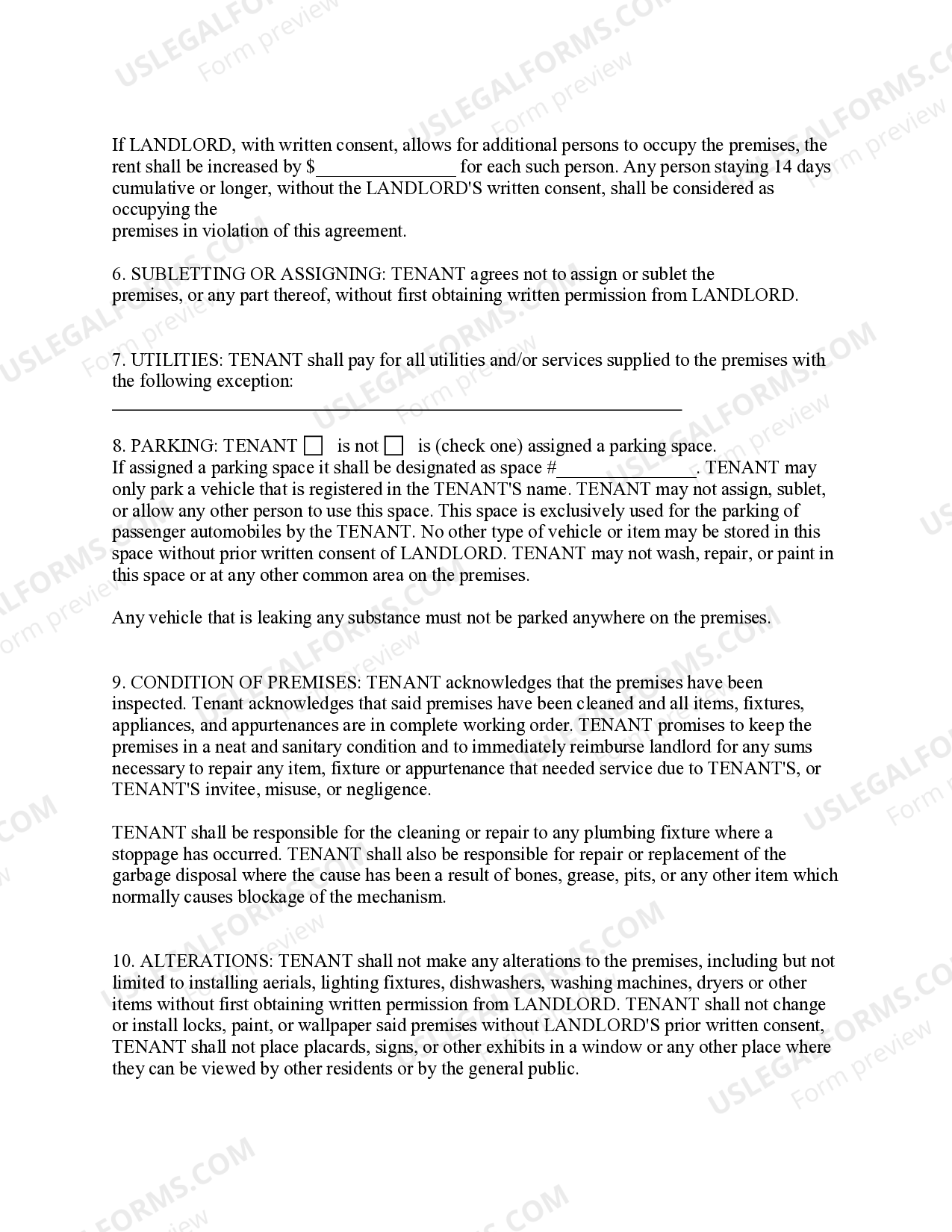 Residential Lease Agreement US Legal Forms
