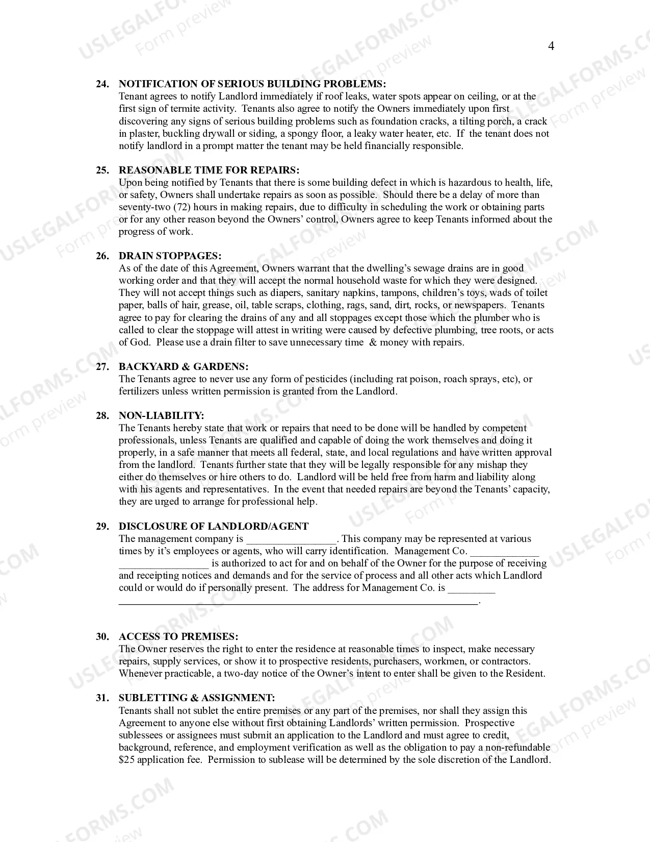 Preview Rental Agreement