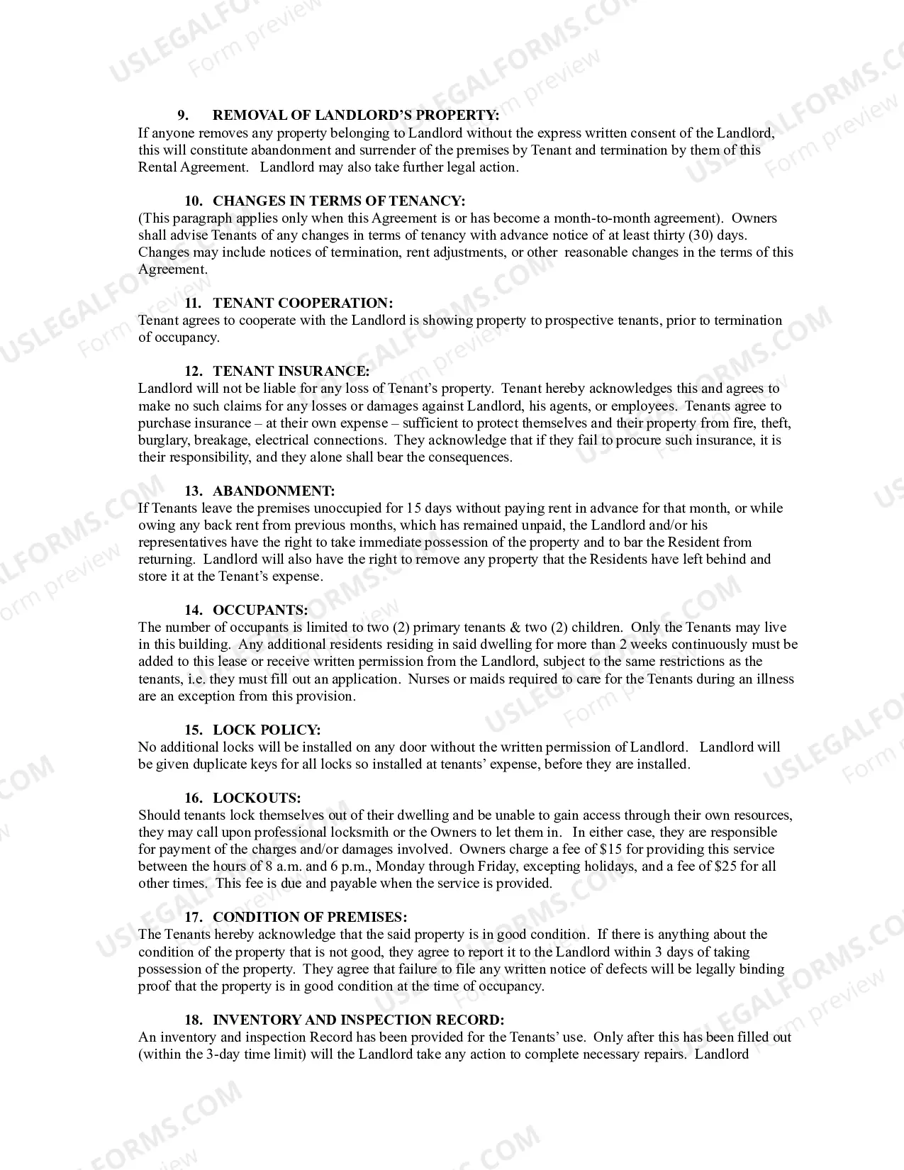 Preview Rental Agreement