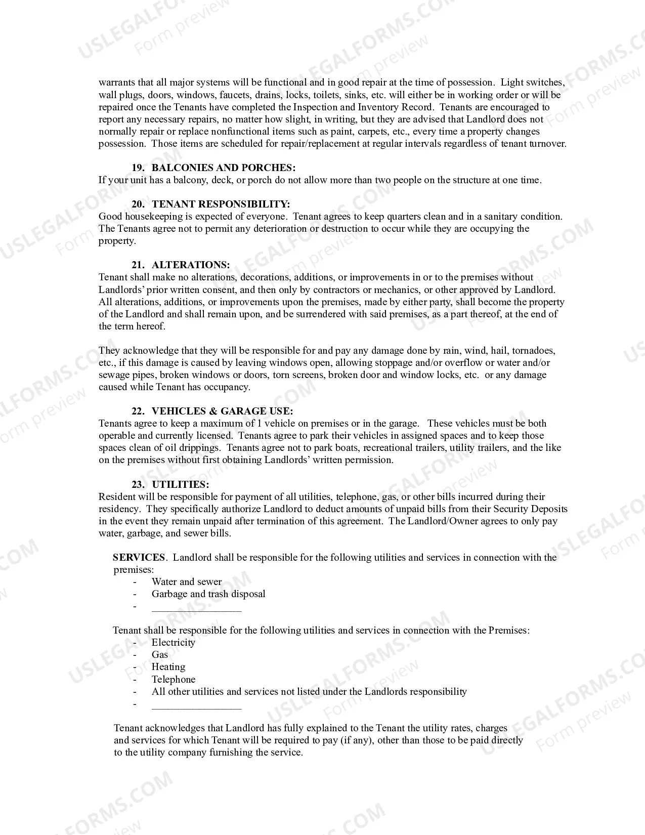Preview Rental Agreement