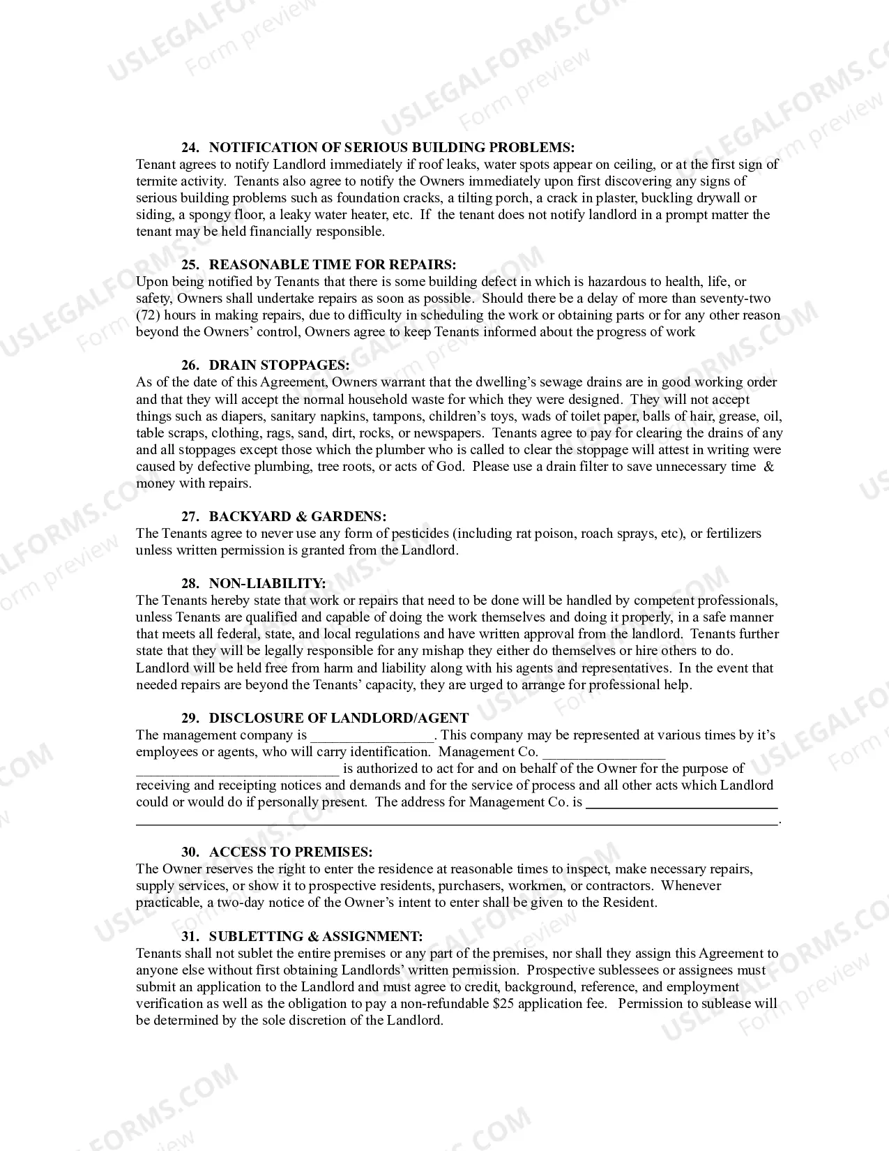 Preview Rental Agreement