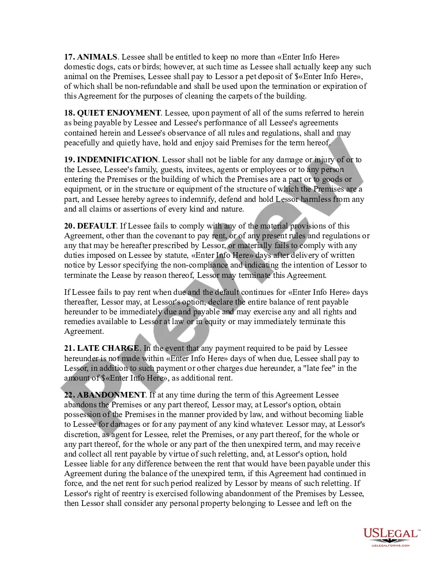 Preview House Lease Agreement
