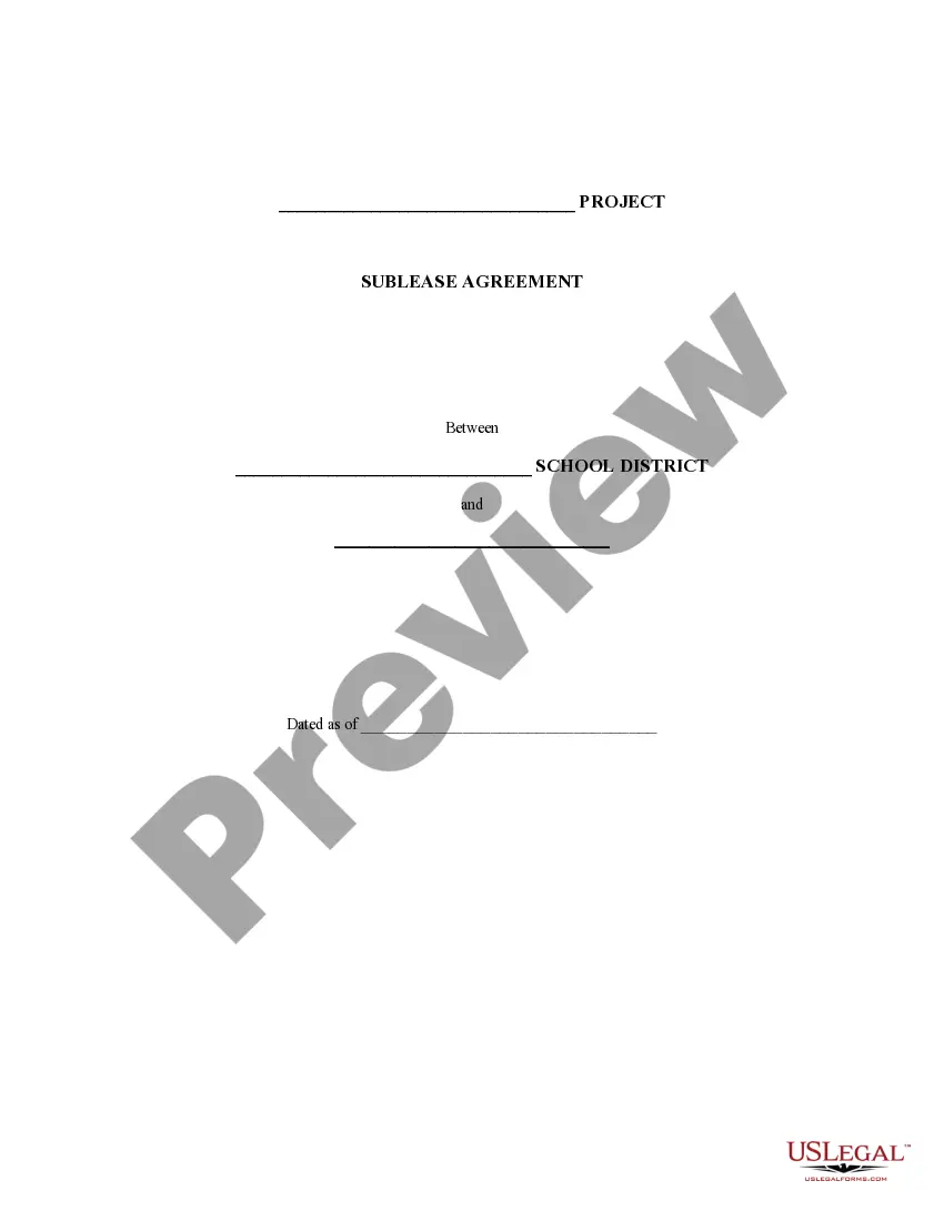 Preview Sublease Agreement
