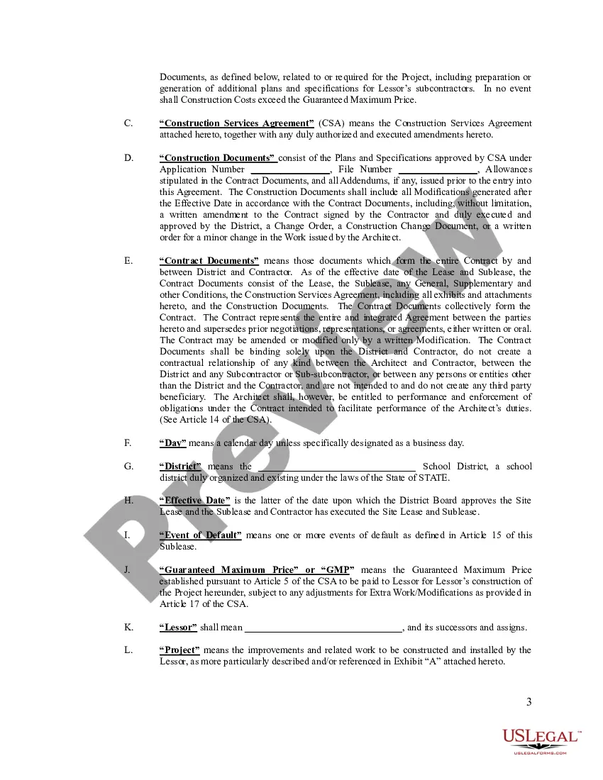 Preview Sublease Agreement