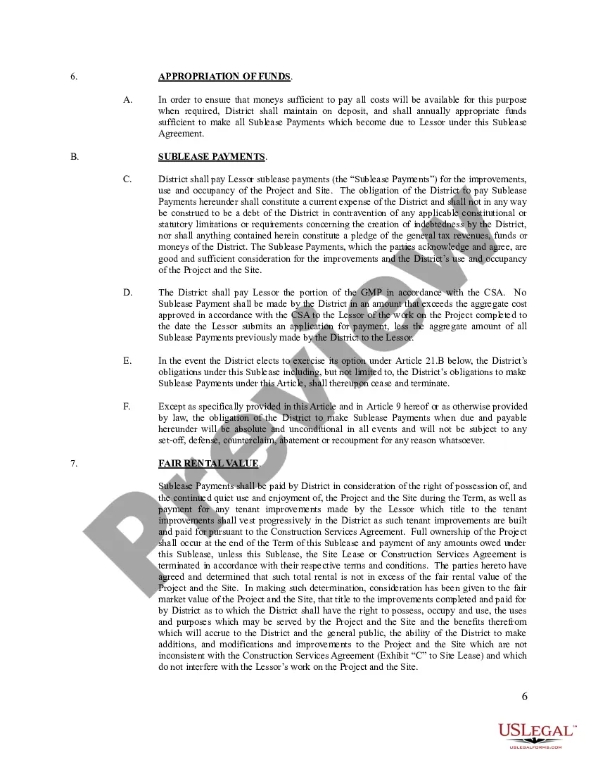 Preview Sublease Agreement