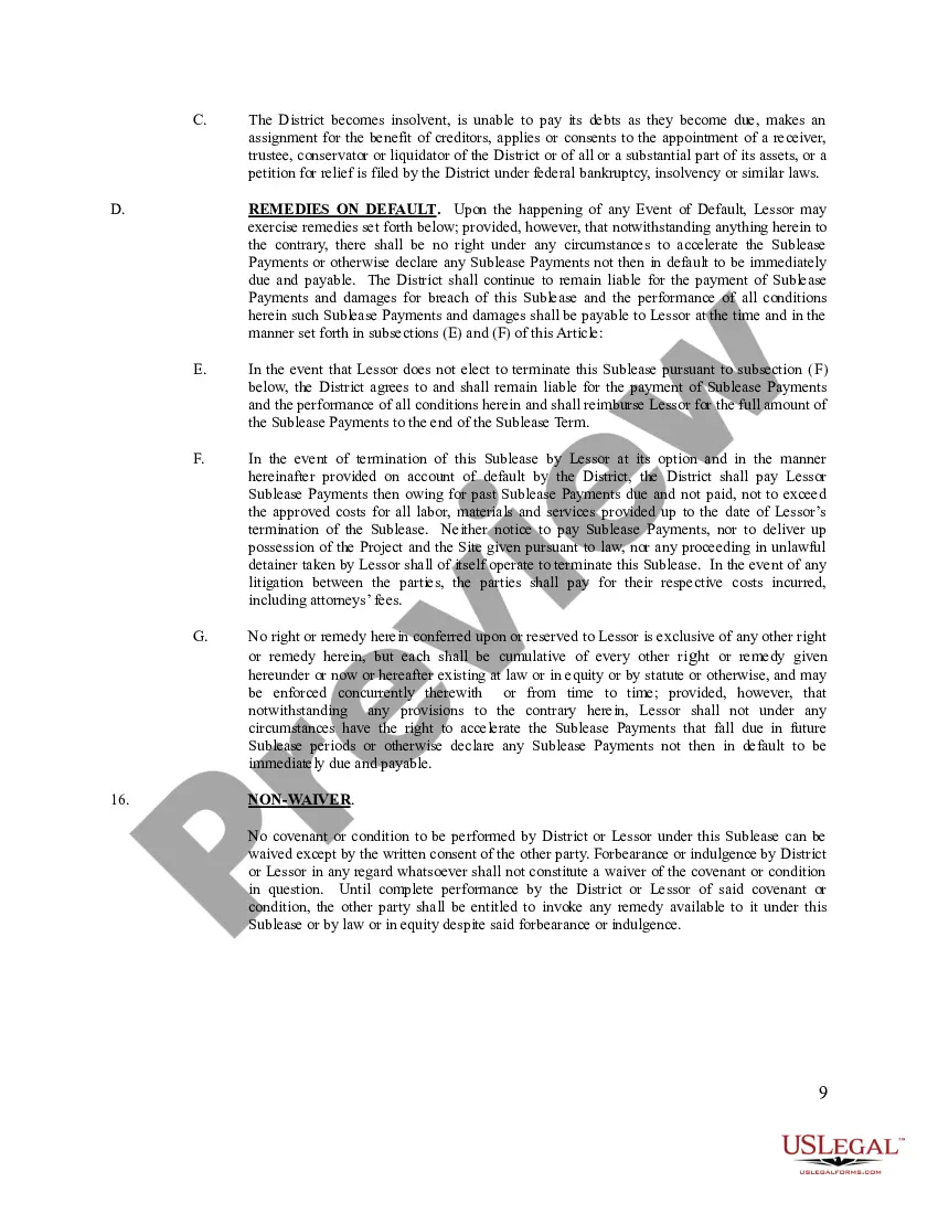 Preview Sublease Agreement